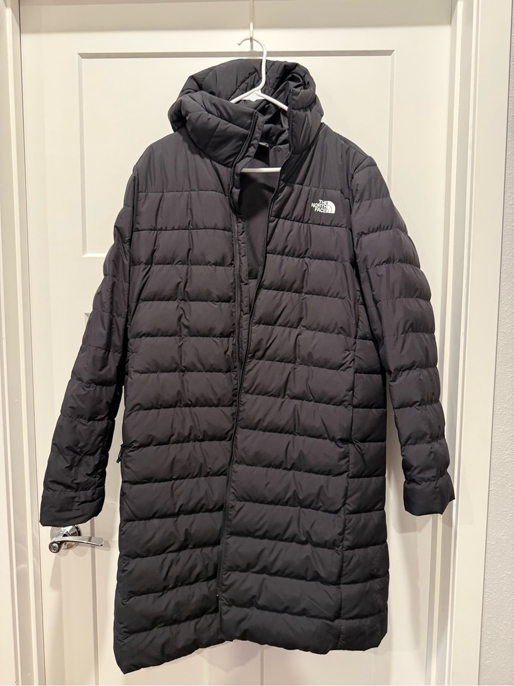 The North Face Women’s Black Quilted Long Puffer Coat with Hood